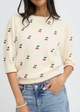 NEW B.YOUNG melba crew neck sweater in marshmallow